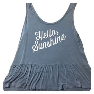 Hello Sunshine XL Babydoll sleeveless cotton tee